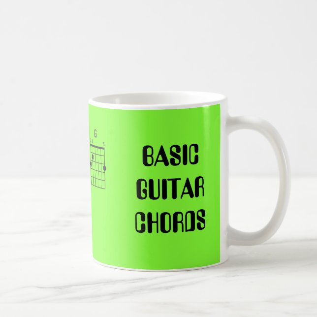 MUG CHORDS DE GUITARE DE BASE (Droite)