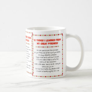 Mug Choses drôles I appris de mes Grands Pyrénées