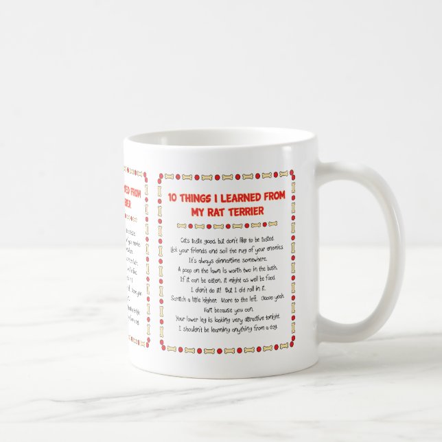 Mug Choses drôles I appris de mon Rat terrier (Droite)