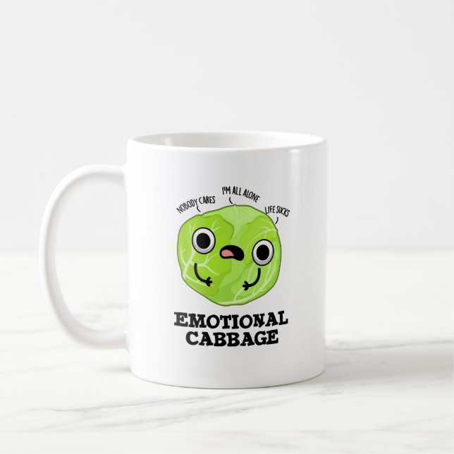 Mug Chou émotionnel amusant Veggie Pun (Gauche)