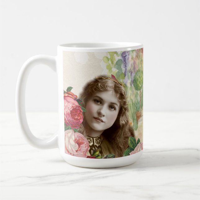 Mug Chou victorien Rose femme Floral (Gauche)