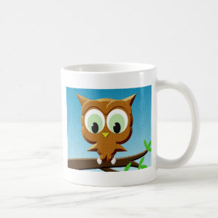 Mug Chouette à caricature au papier