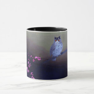 Mug Chouette à cornes et fleurs de prune, Kobayashi Ko