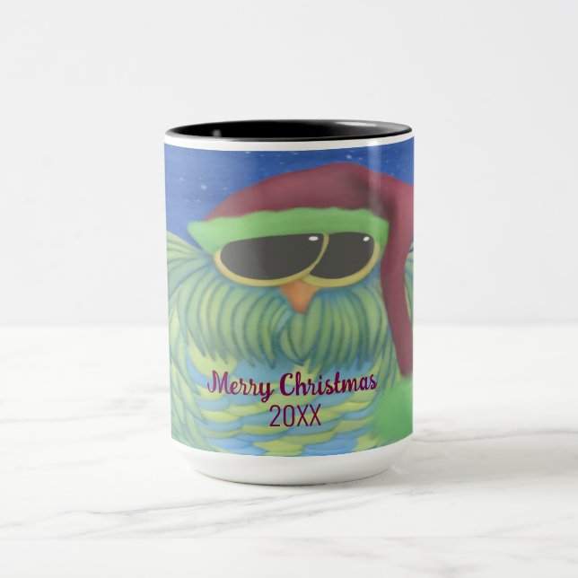 Mug Chouette adorable avec chapeau de Santa (Centre)