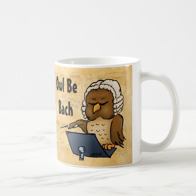 Mug Chouette Be Bach Drôle Owl Cartoon (Droite)