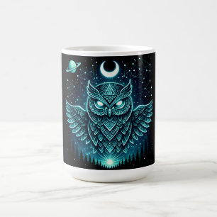 Mug Chouette céleste – Galaxie faunique de sagesse cos