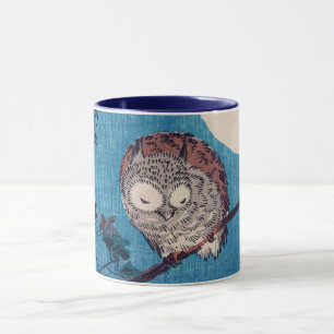 Mug Chouette de la Branche de l'érable sous Pleine lun