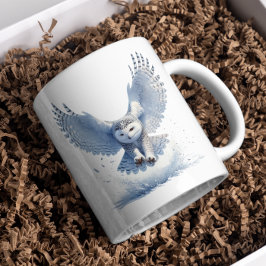Mug Chouette des neiges au milieu d'une houle en aquar