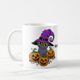 Mug Chouette d'Halloween mignonne et humour citrouille