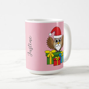 Mug Chouette du Père Noël avec présents Ajouter un n