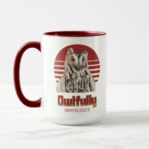 Mug Chouette ennuyée - Putain sans impression