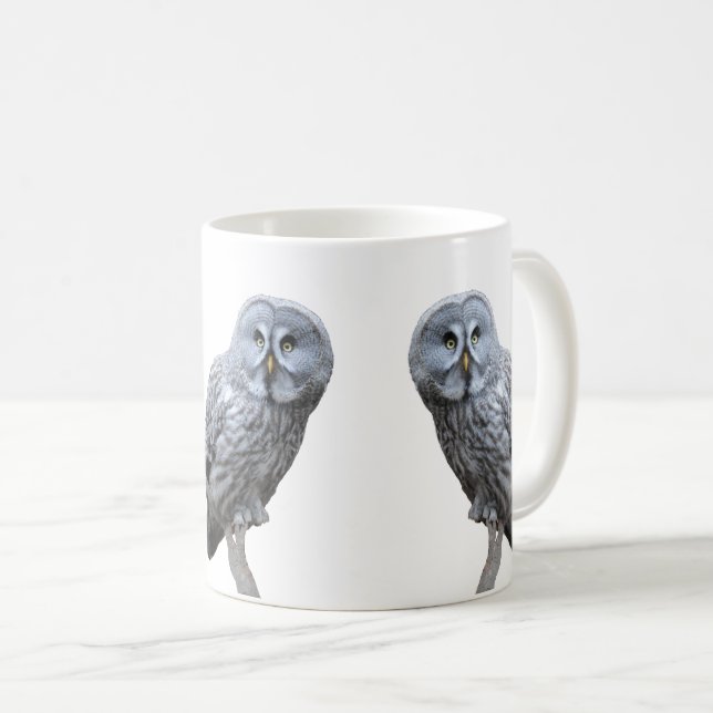Mug Chouette grise (Devant droit)