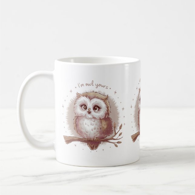 Mug Chouette Illustration Cute Whimsical Cottagecore (Gauche)