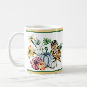 Mug Chouette mignonne et citrouilles d'automne