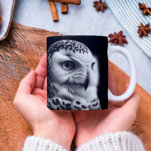 Mug Chouette neige en noir et blanc