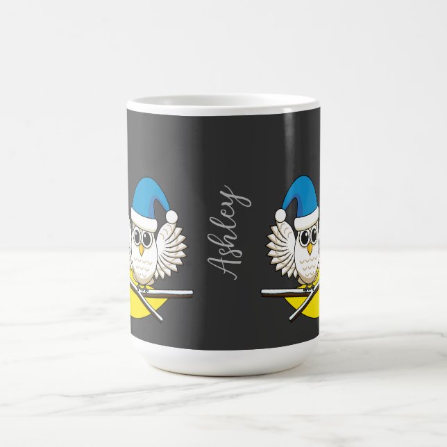 Mug Chouette neigeuse dans une nouvelle nuit d'hiver s (Centre)