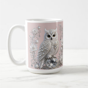 Mug Chouette Perle de Cristal Blanc