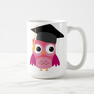Mug Chouette rose avec bouchon à capuchon