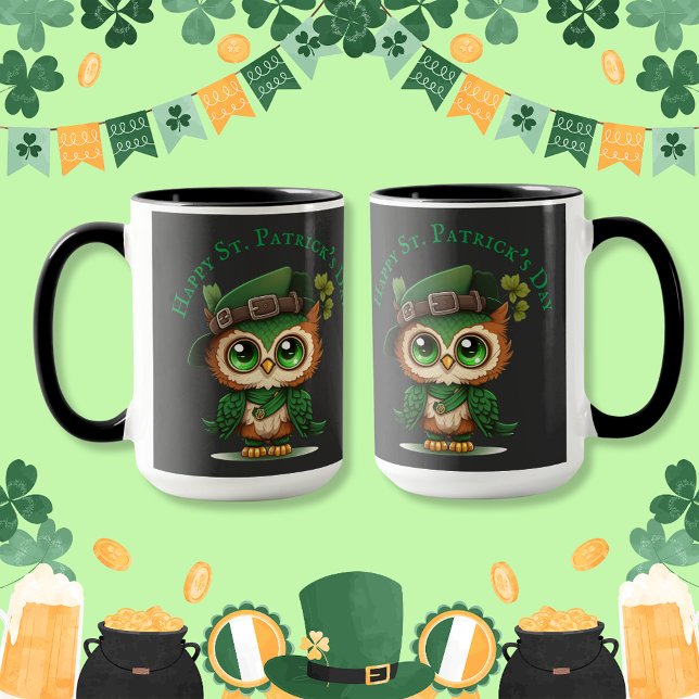 Mug Chouette verte de la Saint-Patrick (St. Patrick's Day Green Owl Mug)
