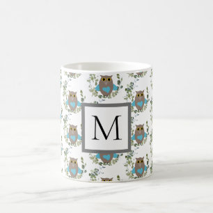 Mug Chouette verte Monogram Eucalyptus