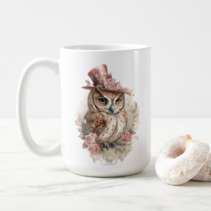 Mug Chouette victorienne Aristocrat Portrait Rose Fleu