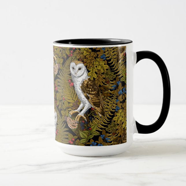 Mug Chouettes, fougères, chênes et baies 2 (Droite)