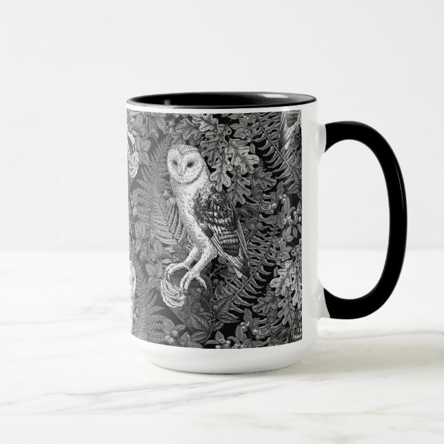 Mug Chouettes, fougères, chênes et baies 4 (Droite)