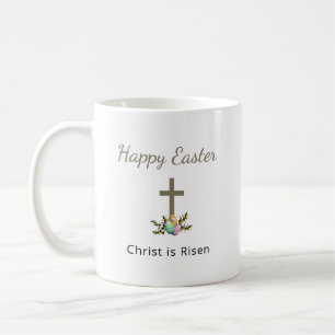 Mug Christ est ressuscité Oeufs de Pâques décorés Croi