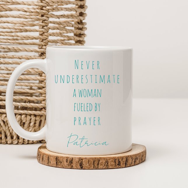 Mug Christian Alimenté Par La Prière Nom Personnalisé  (Créateur téléchargé)