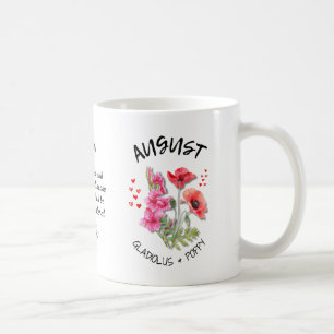 Mug Christian AOÛT Mois de naissance Fleur Nom personn