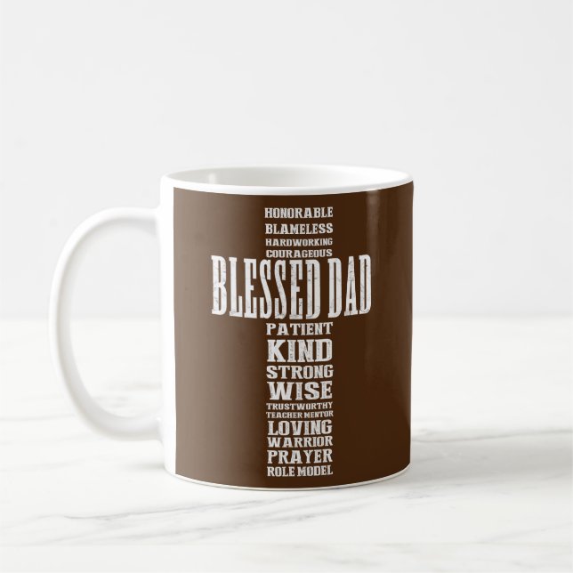 Mug Christian Blessed Dad Cross Fathers Day Prayer (Gauche)