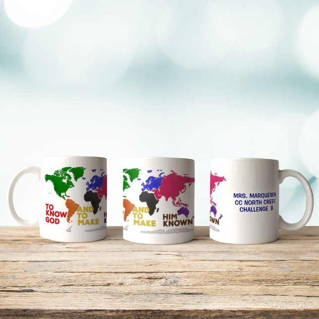 Mug Christian Classic Education Carte du monde Faux Fe (Christian Classical Education World Map Faux Felt Coffee Mug)