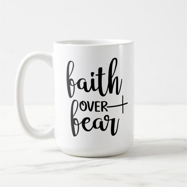 Mug Christian Coffee Mug, La Foi Sur La Peur Coffee Mu (Gauche)