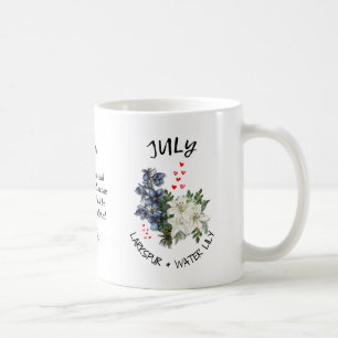 Mug Christian JULY Mois de naissance Fleur Nom personn