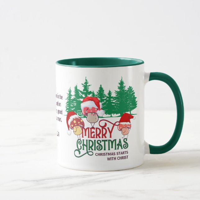 Mug Christian MERRY CHRISTMAS MUSHROOMS en forêt (Droite)