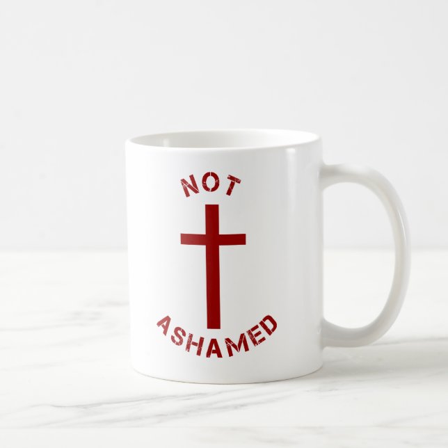 Mug Christian Not Honte Croix Rouge Design de texte (Droite)