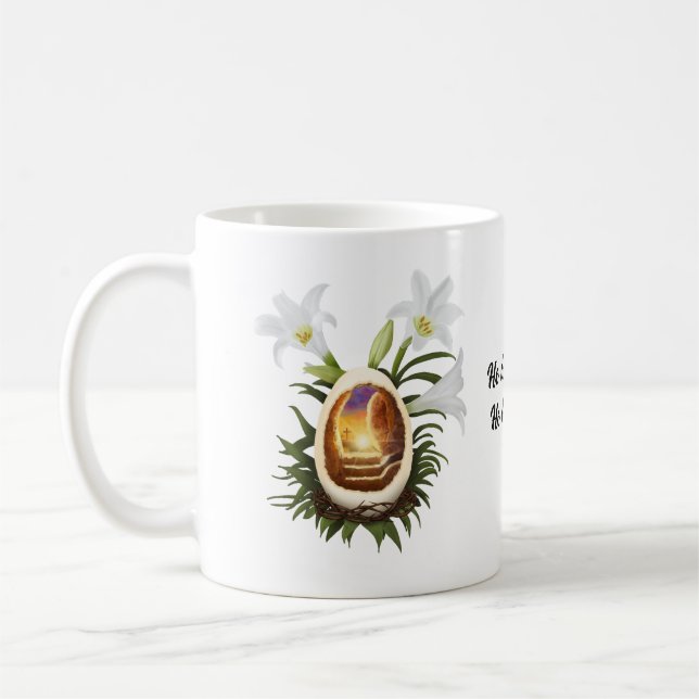 Mug Christian Pâques Il est Ressuscité Oeuf Cave Thorn (Gauche)