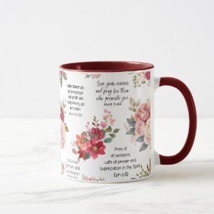 Mug Christian PRAYER SCRIPTURES Floral