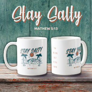 Mug Christian Stay Salty Matthew 5:13 Retro Beach