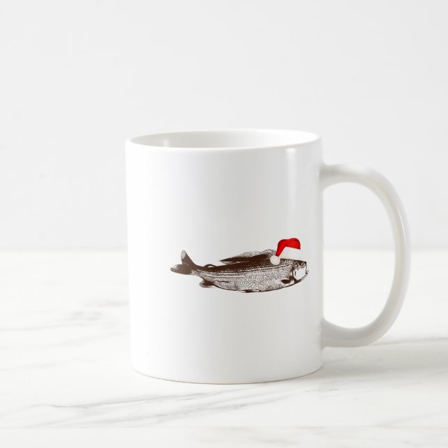 Mug Christmas B Fishing Wearing Santa Hat  (Droite)