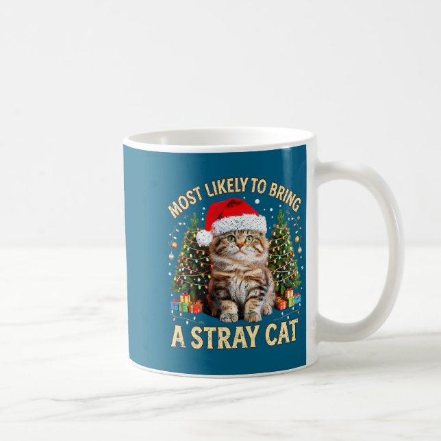 Mug Christmas Cat With Santa Hat Holiday Funny Xmas Pa (Droite)