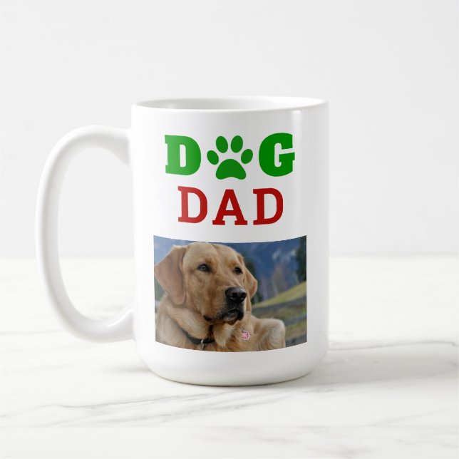 Mug Christmas Chien Papa Empreinte de patte Flocon de  (Gauche)