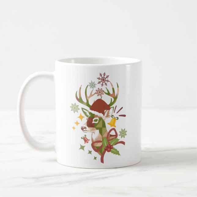 Mug Christmas Colorful Deer Design (Gauche)