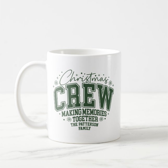 Mug Christmas Crew Personalized Family Name (Gauche)