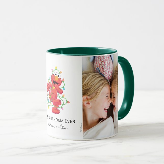 Mug Christmas Elmo | Meilleure grand-mère - Photo (Devant droit)