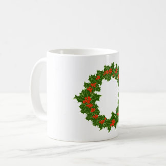 Mug Christmas Holly Wreath