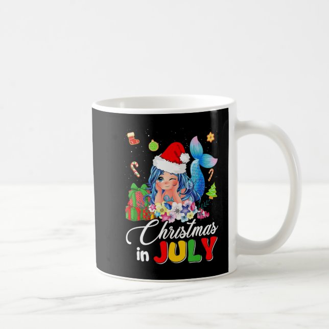 Mug Christmas In July Cute Anime Mermaid Santa Hat Sum (Droite)