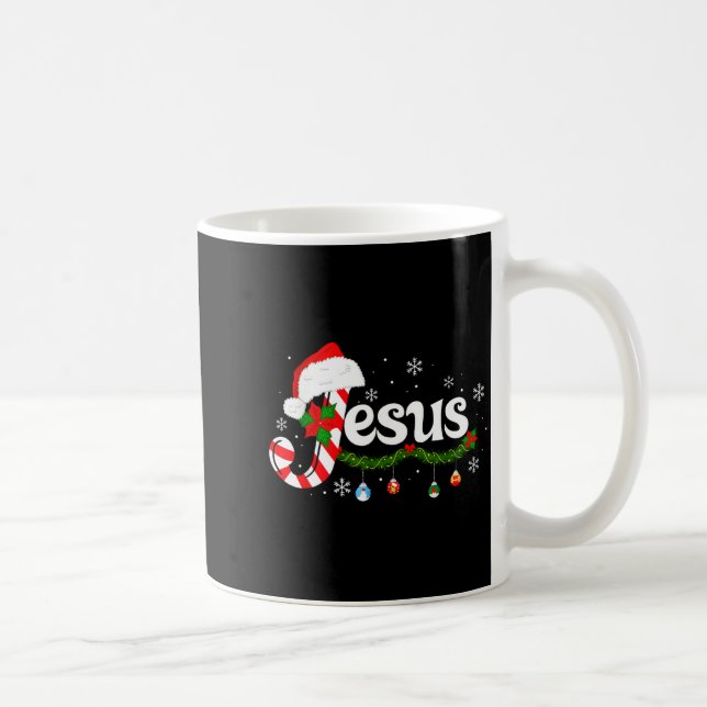 Mug Christmas Letter J For Jesus Christian Candy Cane  (Droite)