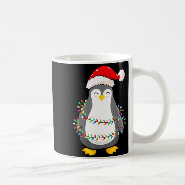 Mug Christmas Lights Penguin Wearing Xmas Hat - Pengui (Droite)