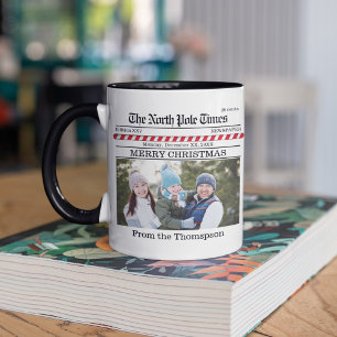 Mug Christmas mignon photo Whimsical Newspaper Imprime